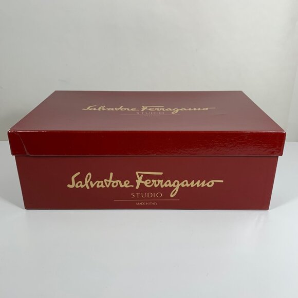 Salvatore Ferragamo Studio Mens Black Leather Penny Loafers 9.5D w/ Box Italian